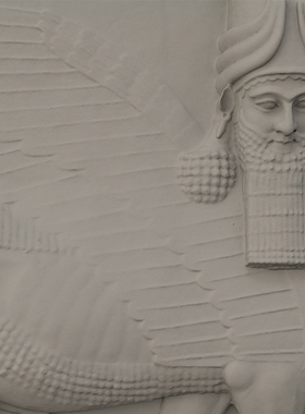 牛翼人首石膏浮雕装饰画香薰扩香石桌面创意艺术摆件大英博物馆