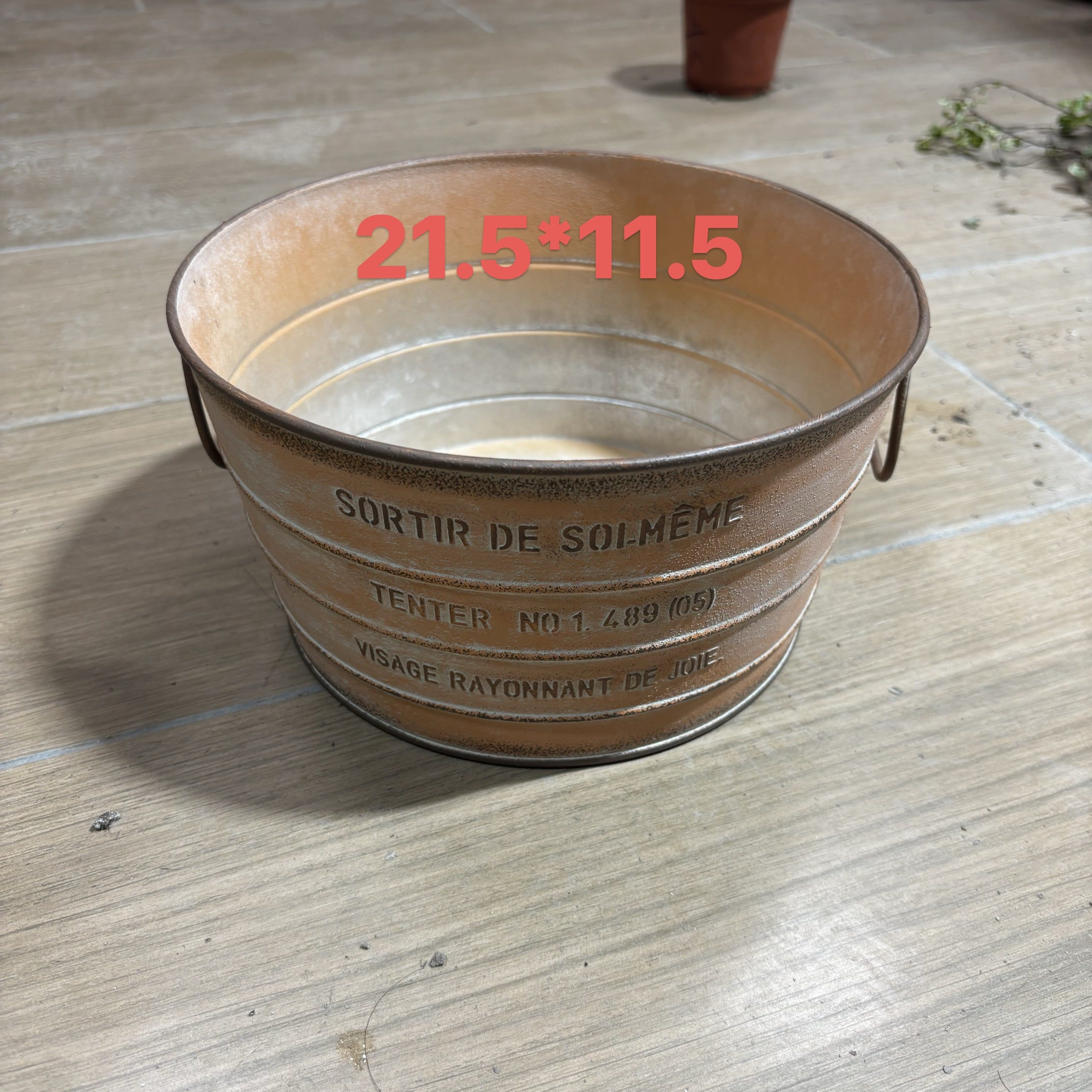 爱上花园 YM薄铁皮易变形铁艺做旧花盆花盒 三线圆环花盆489,淘宝优惠券,粉丝福利购,淘宝优惠卷