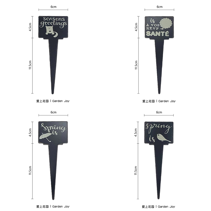 爱上花园艺杂货铁艺做旧花盆装饰小插件标签字母插牌花插随单包邮 - 图0
