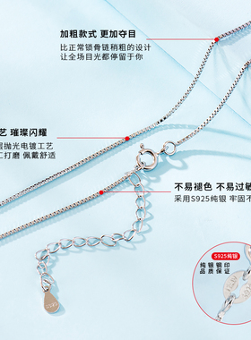 925纯银项链女锁骨潮无吊坠裸饰