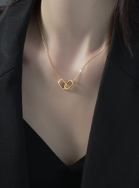 纯银项链轻奢小众几何设计感