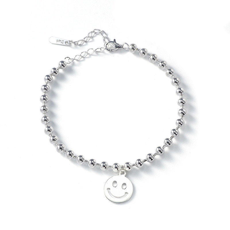 s925纯银emoji简约表情笑脸女手链 瑞泓祥手链