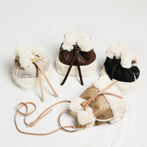 秋冬可爱毛毛迷你水桶包