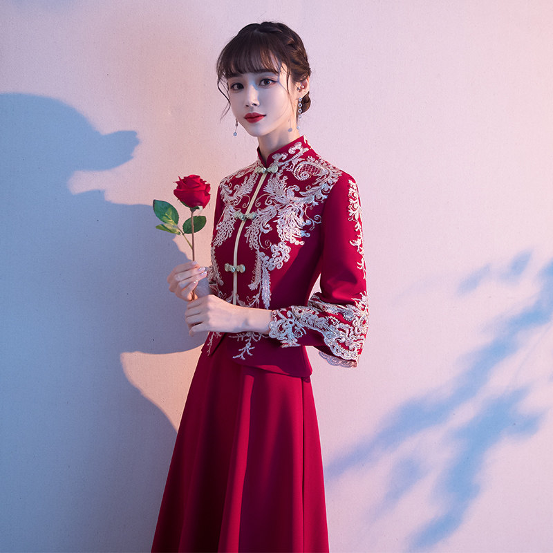 大气中式新娘2020新款秀禾服裙旗袍 idearsa爱蒂撒礼服/晚装