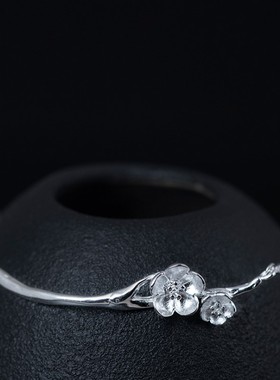 复古宫廷s925银梅花女耳环长耳坠