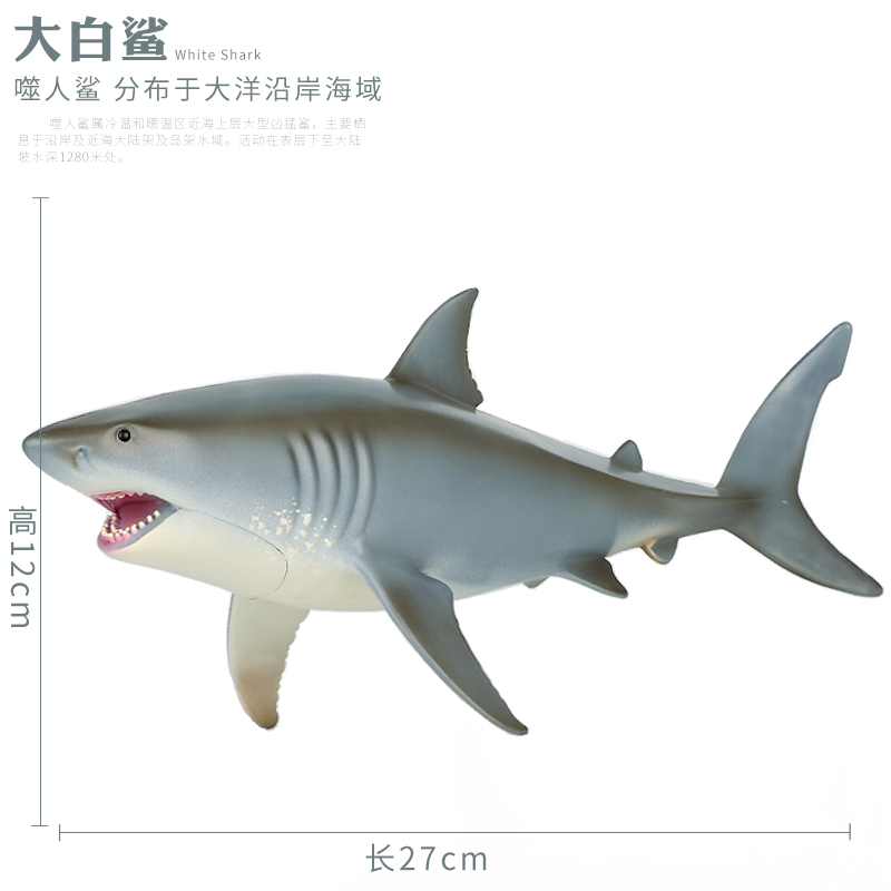 仿真海洋生物动物模型大白鲨玩具巨齿鲨玩具电影同款儿童鲨鱼玩具 - 图1