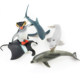 Simulated marine life model plowshares zebra shark fur seal