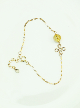 幸运14k包金ins小众设计水晶手链