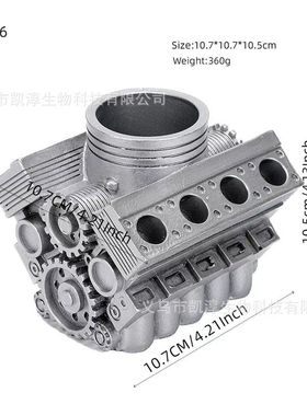 跨境商务礼品汽车发动机缸体造型铅笔笔筒6缸8缸引擎笔筒笔架