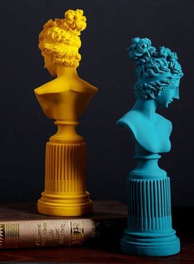 北欧芙丽雅女神像客厅家居摆件 艺术品雕塑书房橱窗创意人像摆件