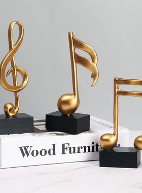 音乐高音符五线谱音符树脂摆件琴行展厅培训班奖杯树脂工艺品装饰