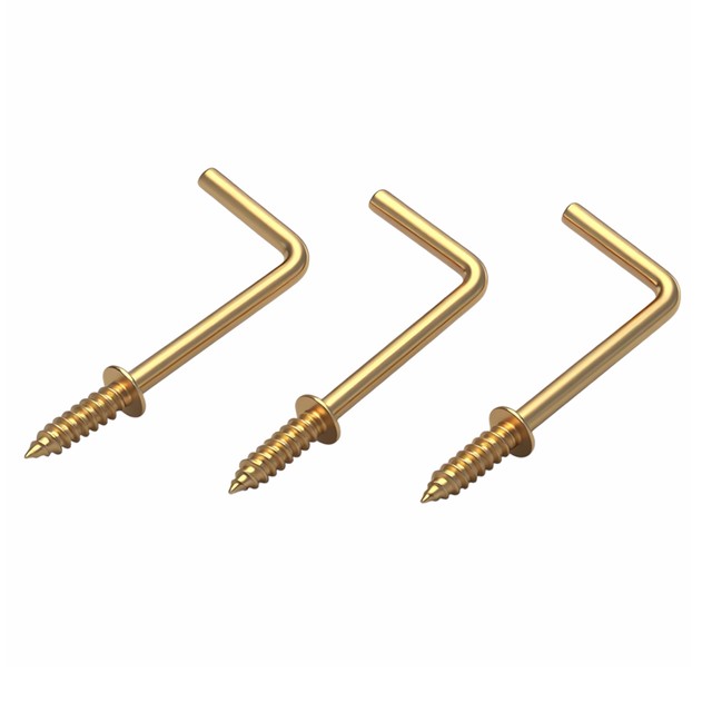 Copper-plated seven-character self-tapping screw right angle hook