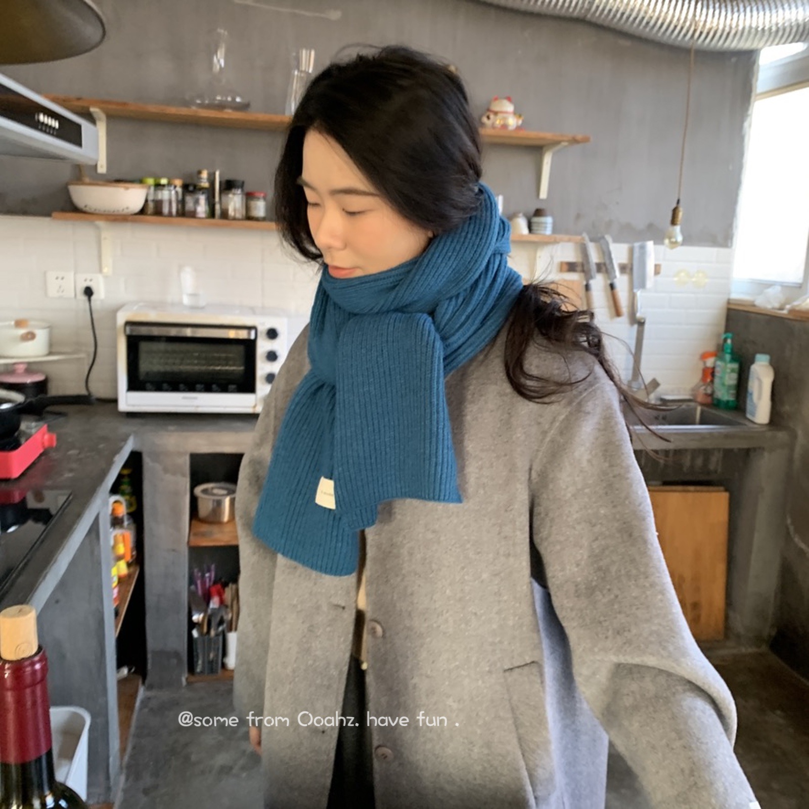 自然底色~秋冬百搭大地系柔软毛线围巾 情侣加厚ins保暖针织围脖 - 图1