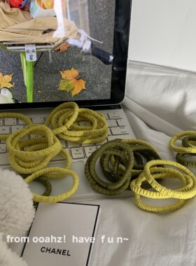 发绳推荐~嫩芽绿扎头发彩色发圈