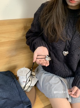 韩素希同款穿搭蝴蝶结项链