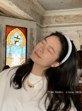 七彩琉璃 少女气质项链手链 小众设计彩色心形吊坠项链锁骨链配饰