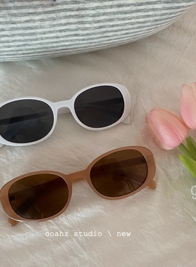 椭圆太阳镜复古走秀同款