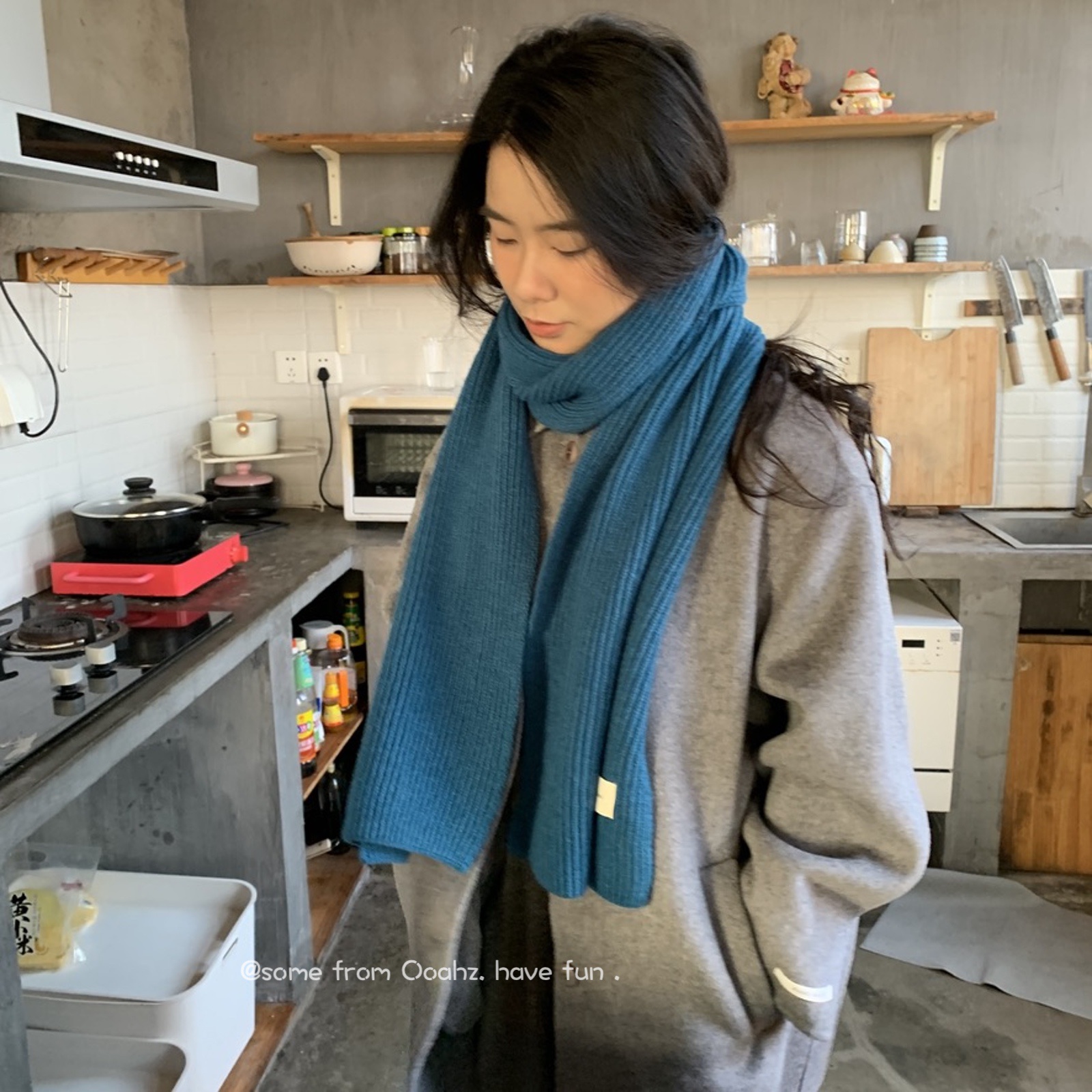 自然底色~秋冬百搭大地系柔软毛线围巾 情侣加厚ins保暖针织围脖 - 图2