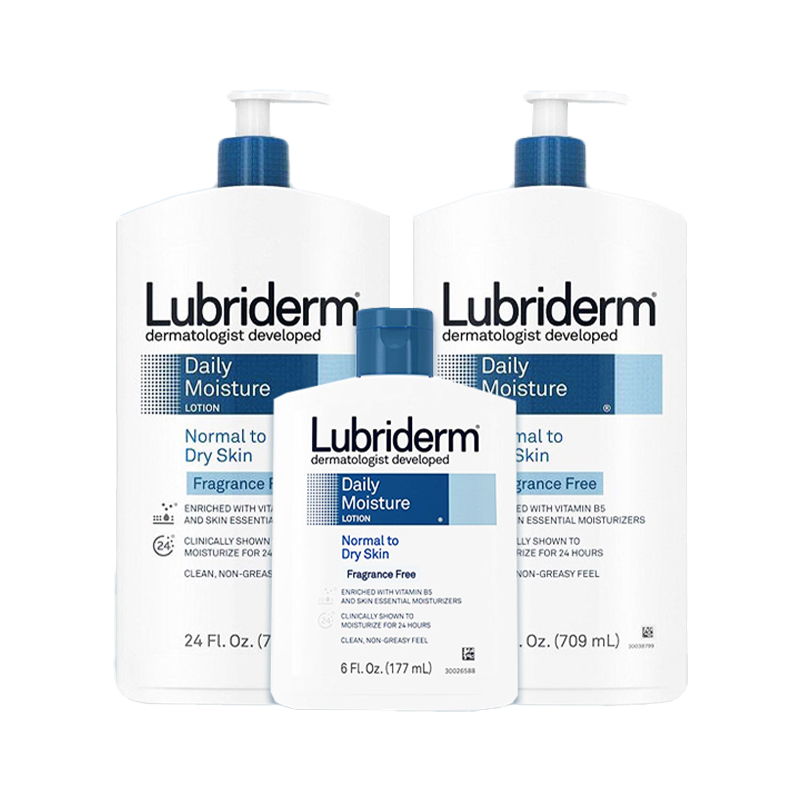 保税！Lubriderm露比黎登果酸身体乳女滋润保湿套装709ml*2+177ml - 图3