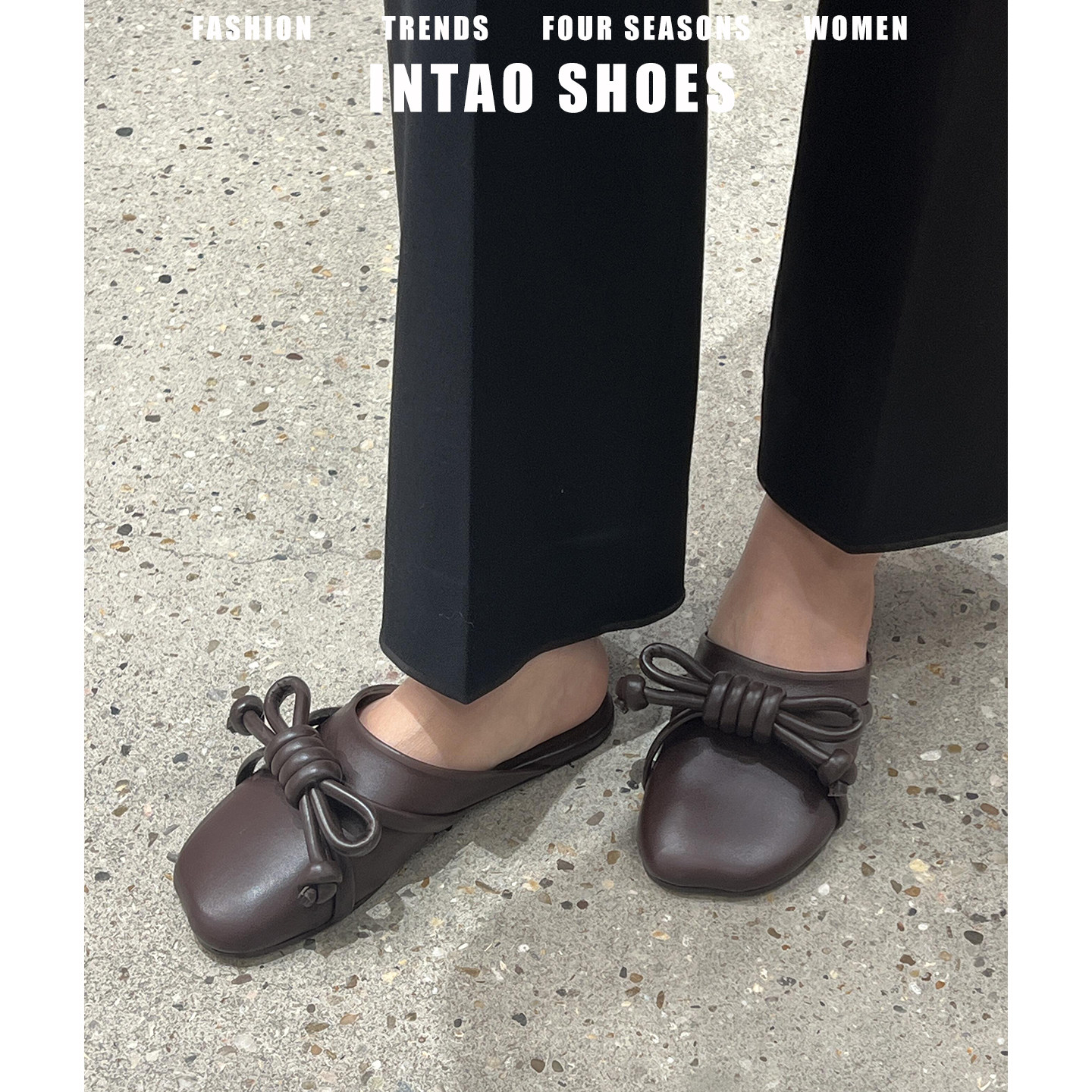 复古大蝴蝶结包头拖鞋女外穿2026早春新款一脚蹬小众方头法式凉拖,淘宝优惠券,粉丝福利购,淘宝优惠卷