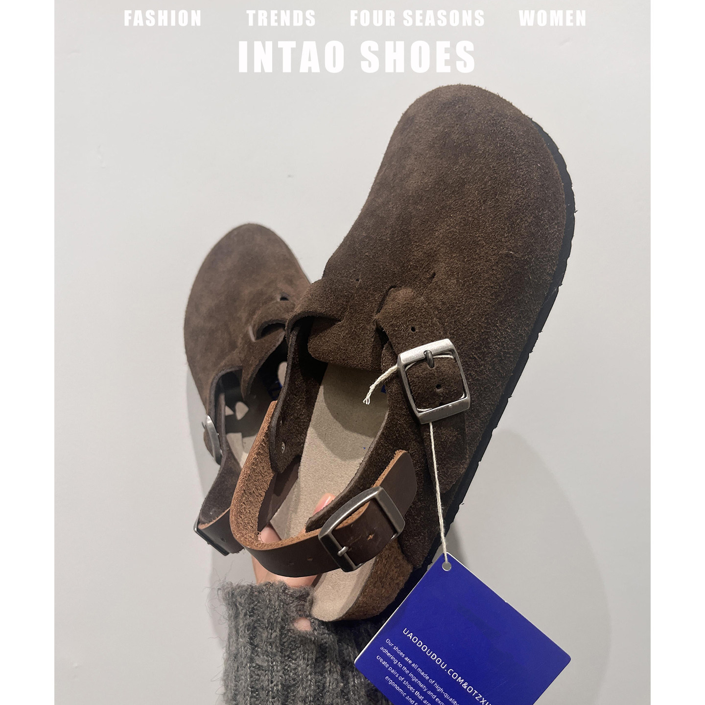 复古磨砂牛皮勃肯鞋女2026春季新款两穿厚底包头软木日系博肯单鞋,淘宝优惠券,粉丝福利购,淘宝优惠卷