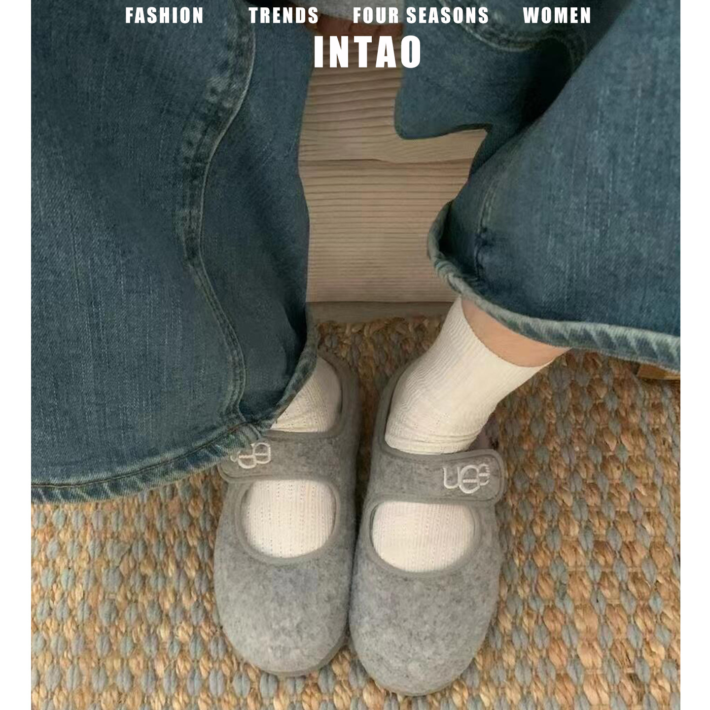 羊皮版~灰色玛丽珍鞋毛毛鞋女外穿2025秋冬新款保暖棉鞋加绒单鞋,淘宝优惠券,粉丝福利购,淘宝优惠卷