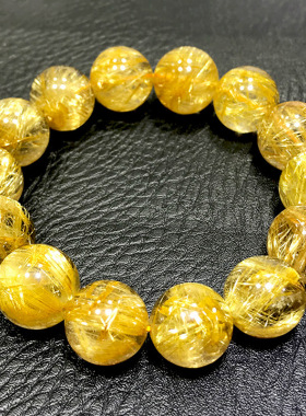 天然金发晶手串补缺金钛晶手链