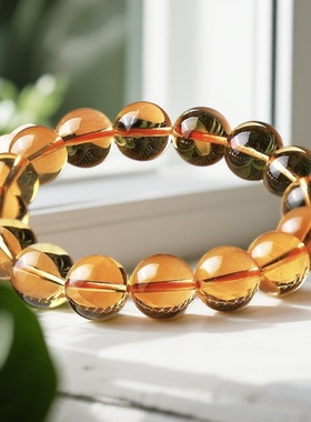 天然水晶黄水晶手串补缺土手链