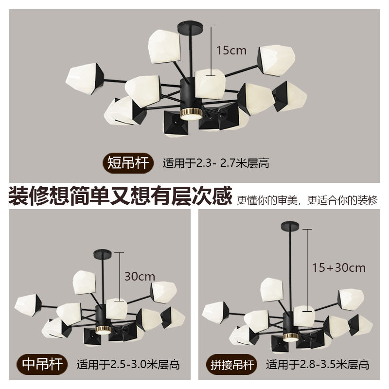 新款吊灯客厅灯具现代简约北欧大气餐厅卧室高级创意铁艺中山灯具 - 图3