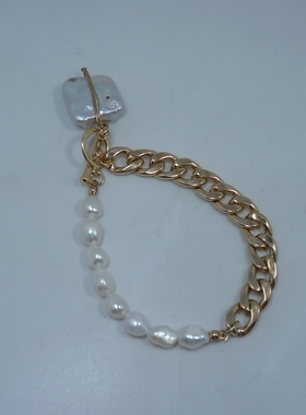 欧美外贸女手链天然珍珠祖母绿钻