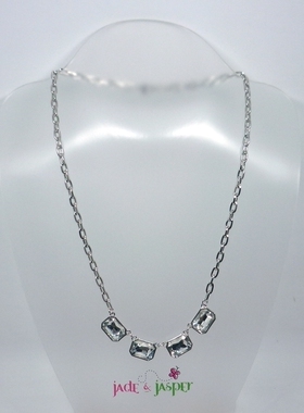 欧美透明大水钻镀白金婚礼