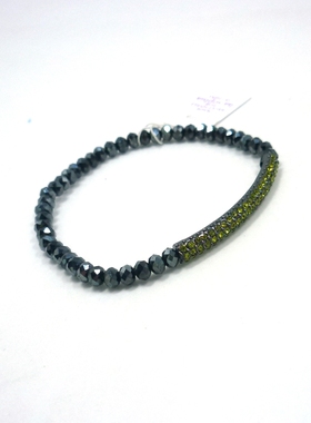 sophia玻璃刻面珠镶水钻4色手链