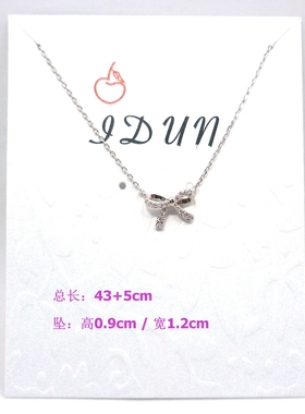 日本原单项链铜制镶嵌锆石蝴蝶结