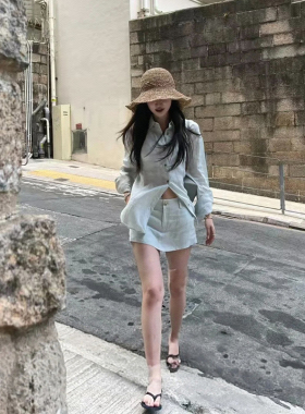 夏季休闲度假风草帽手工编织盆帽