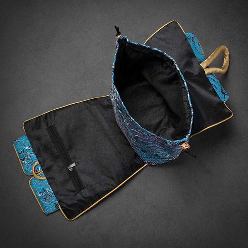 中国风特色丝绸旅游纪念礼品 晚宴聚会配旗袍国潮织锦手拎女包 - 图1