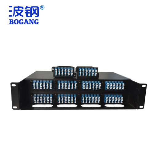 波钢MPO公头LC192芯光纤配线架内置24芯预端MPO模块盒19寸2U48口 - 图2