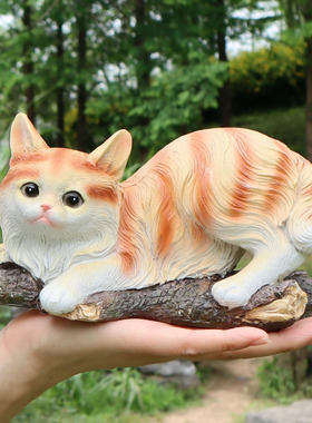 橘猫狸花猫摆件可爱猫咪小动物