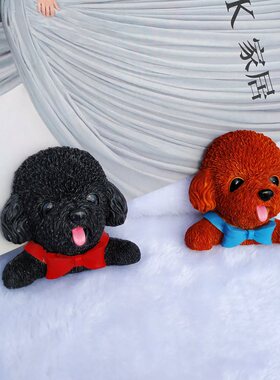 可爱泰迪狗狗贵宾犬墙面开关贴