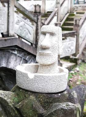 复活节岛巨人石像雕塑桌面烟灰缸