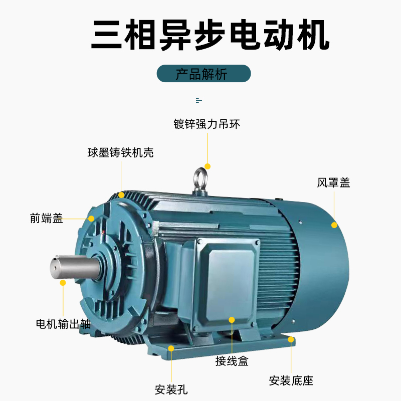 三相异步电动机Y2-90S-4/Y90L-4  1.1/1.5KW全新全铜电机马达380v - 图2