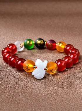 属兔人吉祥佩戴淘灵运阁五岳四神喜合吉宏手链男女2026马年生肖兔
