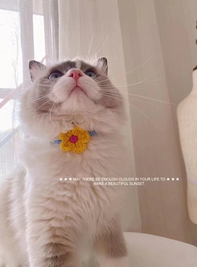 手工毛线钩织一朵小花可爱项链