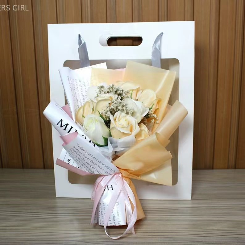 仿真香皂玫瑰花束满天星情人节母亲节送妈妈女生创意生日礼物