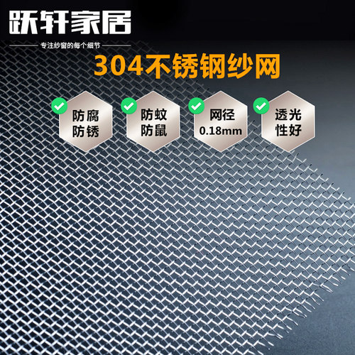 上海跃轩三趟式推拉铝合金框防蚊防盗一体式金刚网纱窗上门定制 - 图2