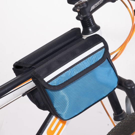 自行车包山地车儿童车上管包手机包骑行装备菱形格马鞍包水壶包