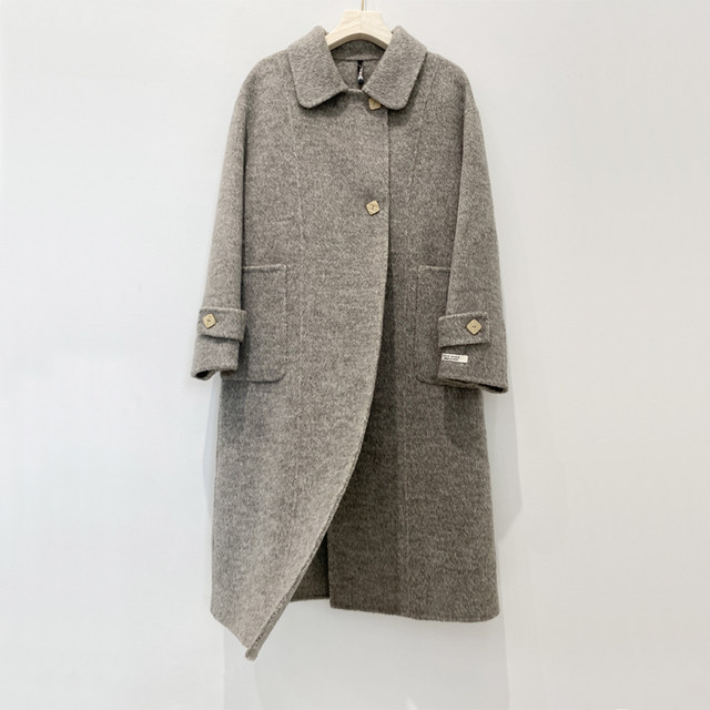 Pure wool double-sided wool mid-length Korean style mulberry silk