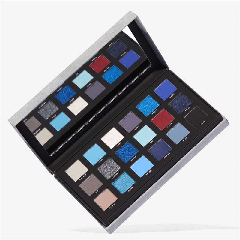 mayday眼影盘18色哑光珠光持久蓝色盘EYESHADOW PALETTE - 图1