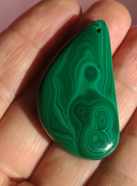 天然孔雀石925银镶嵌清晰纹理