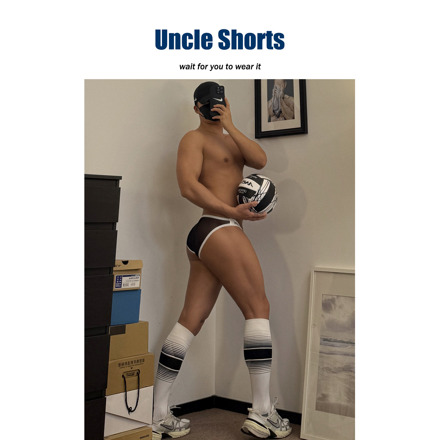 Uncle Shorts性感不对称三角裤男士运动撞色提臀低腰透气网纱内裤,淘宝优惠券,粉丝福利购,淘宝优惠卷