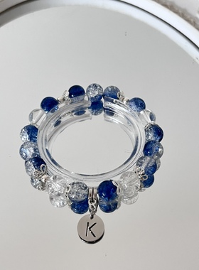 LIME 原创琉璃串珠手链 海蓝宝王俊凯应援色手链 周边饰品